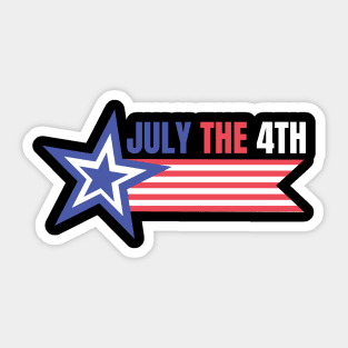 July The 4th America Sticker